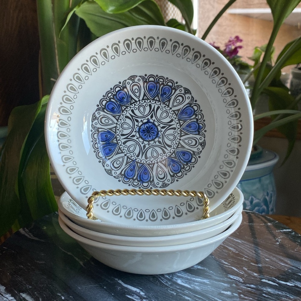 Vintage 1970’s Set of 4 Bilton’s Staffordshire England Bowls Finewhite Ironstone
